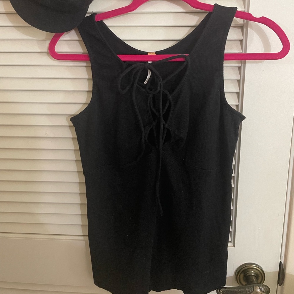 FREE PEOPLE Flattering Lace-Up Bodice Tank Top!